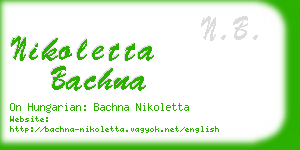 nikoletta bachna business card